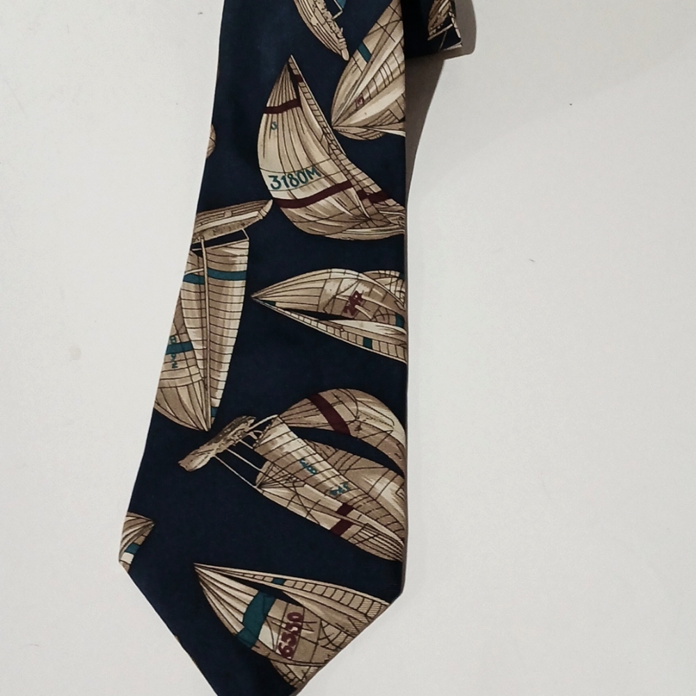 Bergamo 100% Silk Tie Sailboat